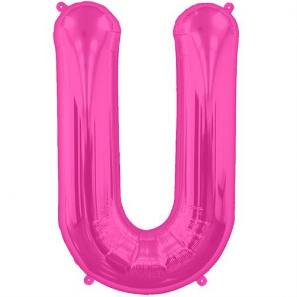 Letter Mini Magenta - U - 16"/40cm zelfsluitend