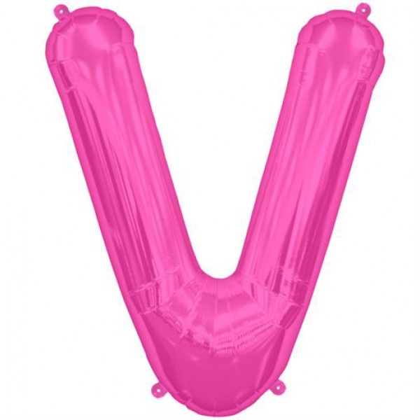 Letter Mini Magenta - V - 16"/40cm zelfsluitend