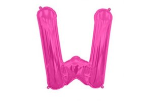 SALE> Letter Mini Magenta - W - 16"/40cm zelfsluitend