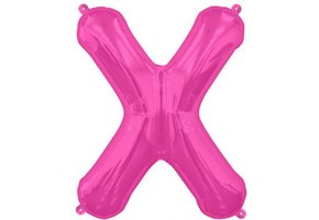SALE> Letter Mini Magenta - X - 16"/40cm zelfsluitend