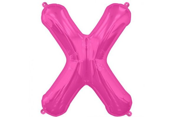 SALE> Letter Mini Magenta - X - 16"/40cm zelfsluitend