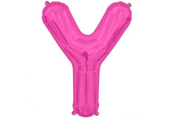 Letter Mini Magenta - Y  16"/40cm zelfsluitend