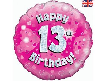 Birthday - Pink Holographic - 13 - 18 inch - Oaktree