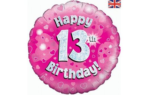 Birthday Pink Holographic - 13 - O45cm