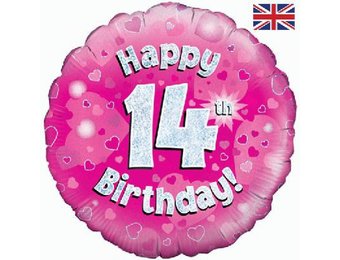 Birthday - Pink Holographic - 14 - 18 inch - Oaktree