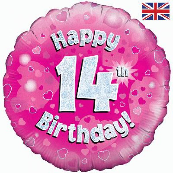 Birthday Pink Holographic - 14 - O45cm