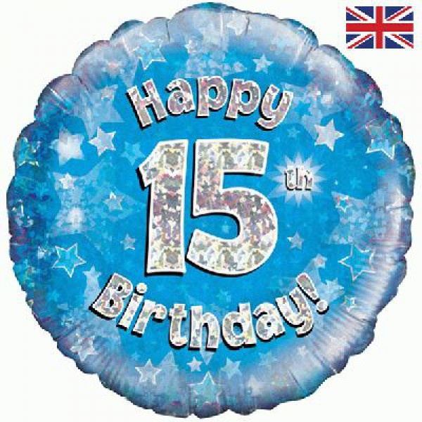 Birthday Blue Holographic - 15 - O45cm