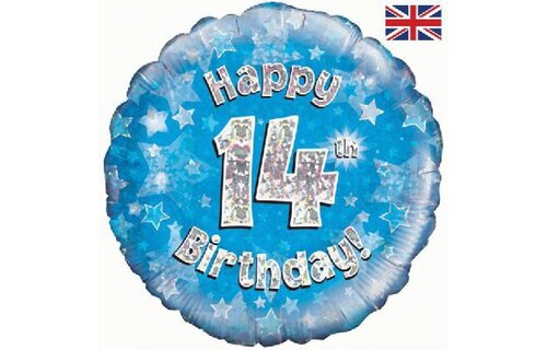 Birthday Blue Holographic - 14 - O45cm
