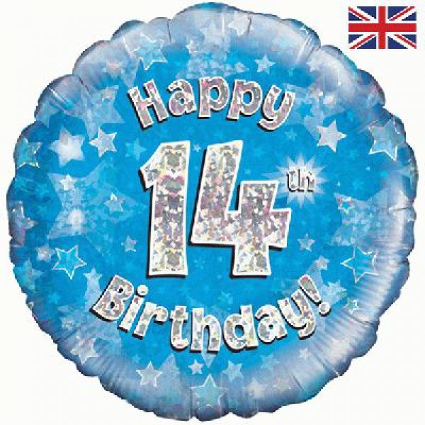 Birthday Blue Holographic - 14 - O45cm