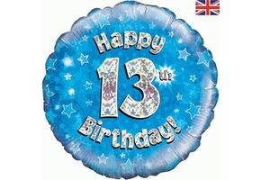Birthday Blue Holographic - 13 - O45cm