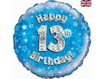 Birthday Blue Holographic - 13 - O45cm