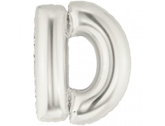 Letter Mini Silver - D - 16"/40cm zelfsluitend