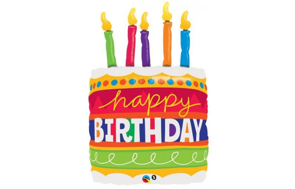 Birthday - Cake & Candles - 35 inch - Qualatex