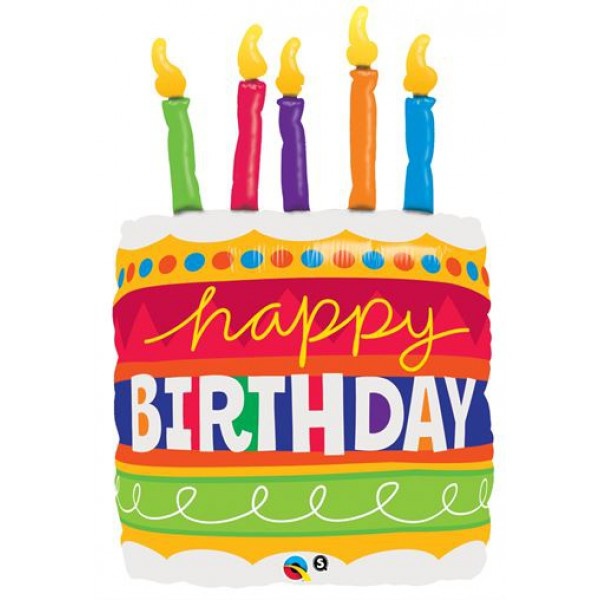 SALE > Birthday - Cake & Candles - 35 inch - Qualatex