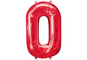 SALE > Cijfer 0 Rood - A55cm x 88cm