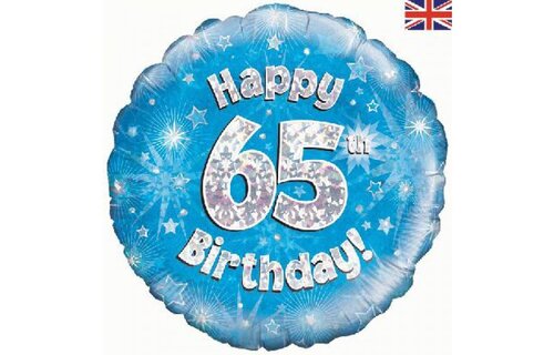 Birthday - Blue Holographic - 65 - 18 inch - Oaktree