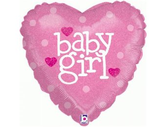 Baby Girl Heart Holographic - B18"/45cm