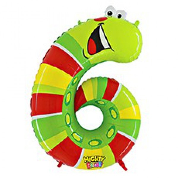 Zooloons - Cijfer 6 Caterpillar - B40"/102cm - SUPERSALE