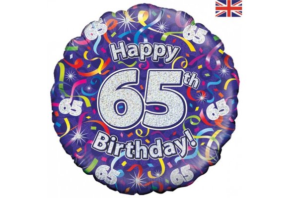 SALE > Birthday  - Streamers Holographic - 65 - 18 inch - Oaktree