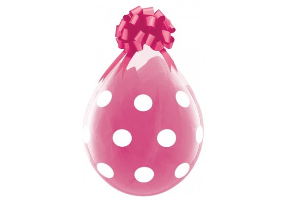 Qualatex 18 inch - Stuffer - Big Polka Dots - Clear - 25 stk