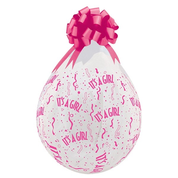 SALE > Qualatex 18 inch Stuffer - It's A Girl - D.Clear/Pink - 25 pieces