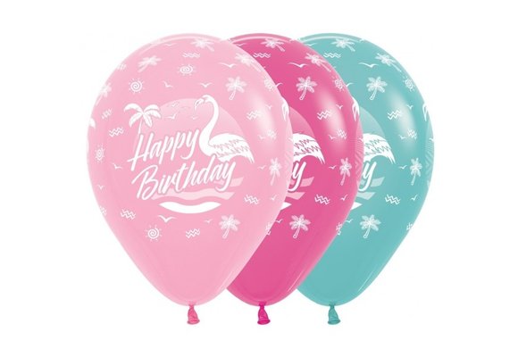 Sempertex 12 inch  - Happy Birthday - Flamingo