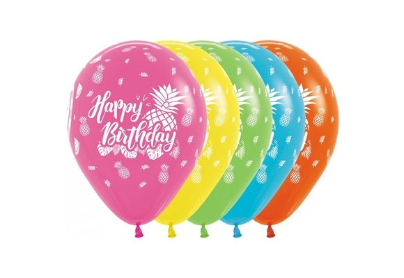 R12 - Happy Birthday - Tropical - 25 Stuks