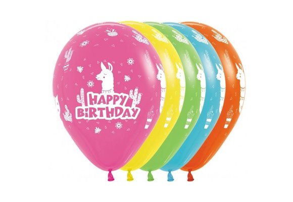 Sempertex 12 inch  - Happy Birthday - Lama