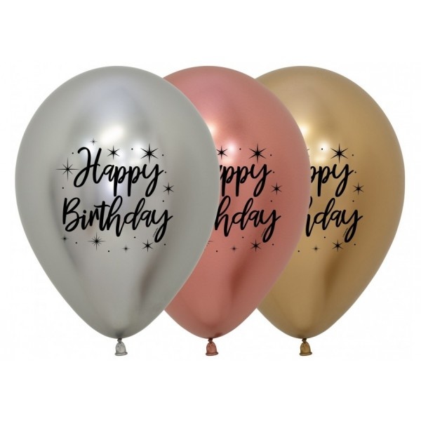 Sempertex 12 inch  - Happy Birthday Radiant - Reflex Assortment - 9000