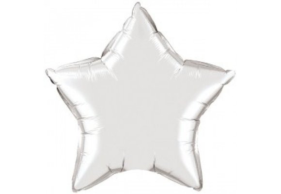 Star - Silver - 4 inch - 5 stuks - Qualatex
