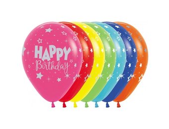 Sempertex 12 inch  - Happy Birthday - Fantasy - Metallic Silver Ink