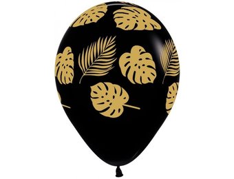 R12 - Leaves - Black 080 - Gold Print - 25 Stuks