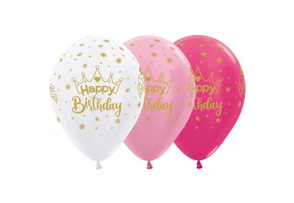 R12 - Happy Birthday - Crown - 25 Stuks