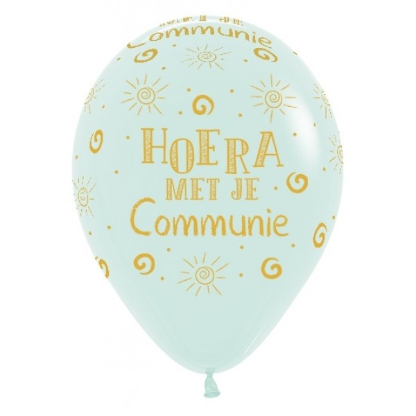 Sempertex 12 inch  - Hoera met je Communie - Pastel Matte Green 630
