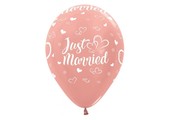 Sempertex 12 inch  - Just Married Hearts - Rose Gold 568