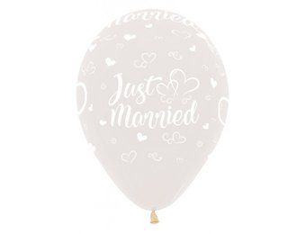 R12 - Just Married Hearts - Clear 390 - 25 Stuks