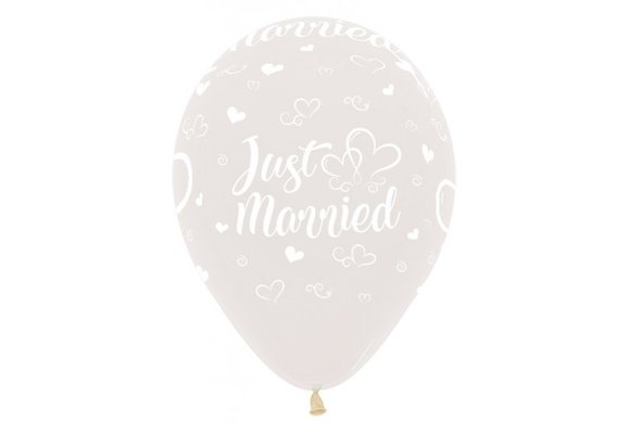 R12 - Just Married Hearts - Clear 390 - 25 Stuks