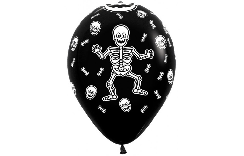 Sempertex 12 inch - Skelet - Black 080 - 25 pcs