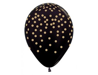 Sempertex 12 inch  - Confetti Gold - Met.Black 580