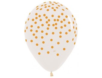 Sempertex 12 inch  - Confetti Gold - Clear 390