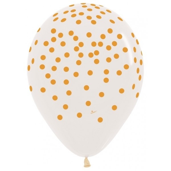 Sempertex 12 inch  - Confetti Gold - Clear 390