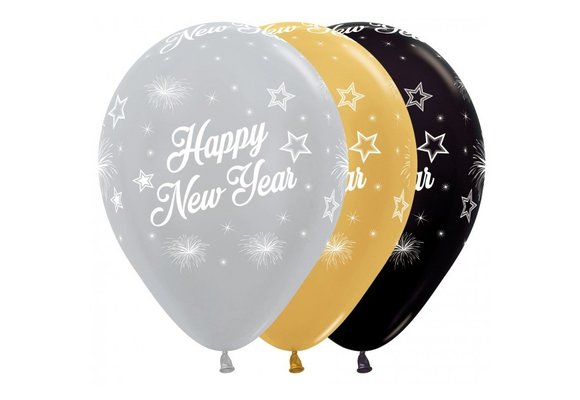 Sempertex 12 inch  - Happy New Year Elegant