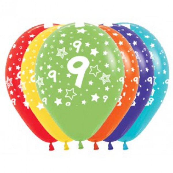 Sempertex 12 inch - Cijfer 9 - Assortiment 000