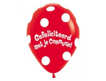 SALE > Sempertex 12 inch  - Communie Polka Dots - Red 015