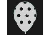 Sempertex 12 inch - Polka Dots - White 005 with Black Dots