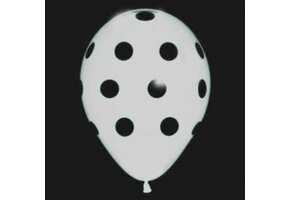 Sempertex 12 inch  - Polka Dots - White 005 with Black Dots