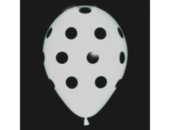 Sempertex 12 inch  - Polka Dots - White 005 with Black Dots