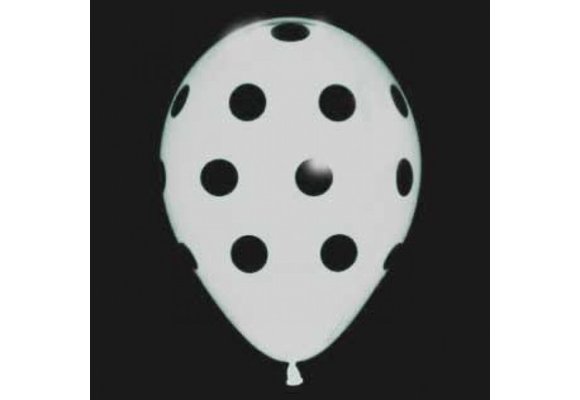 R12 - Polka Dots - White 005 with Black Dots - 25 Stuks