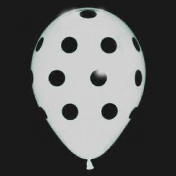 Sempertex 12 inch  - Polka Dots - White 005 with Black Dots