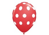 Sempertex 12 inch - Polka Dots - Red 015